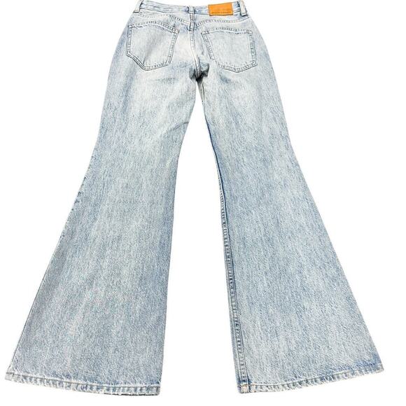 Denim Forum The Marlene '60s High Flare Wide Leg Denim Jeans Size 24 x 30L - Picture 3 of 9